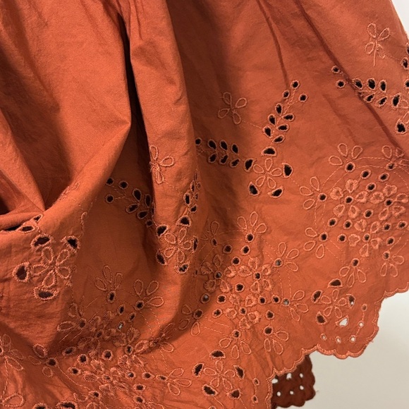 MNG Terracotta Puff Sleeve Dress - Picture 6 of 8